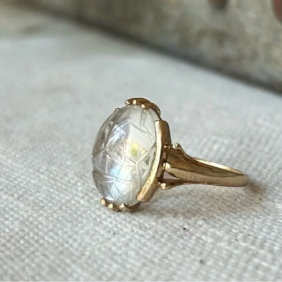 Antique/Vintage 10k Scarab Beetle Ring - Picture 3 of 8